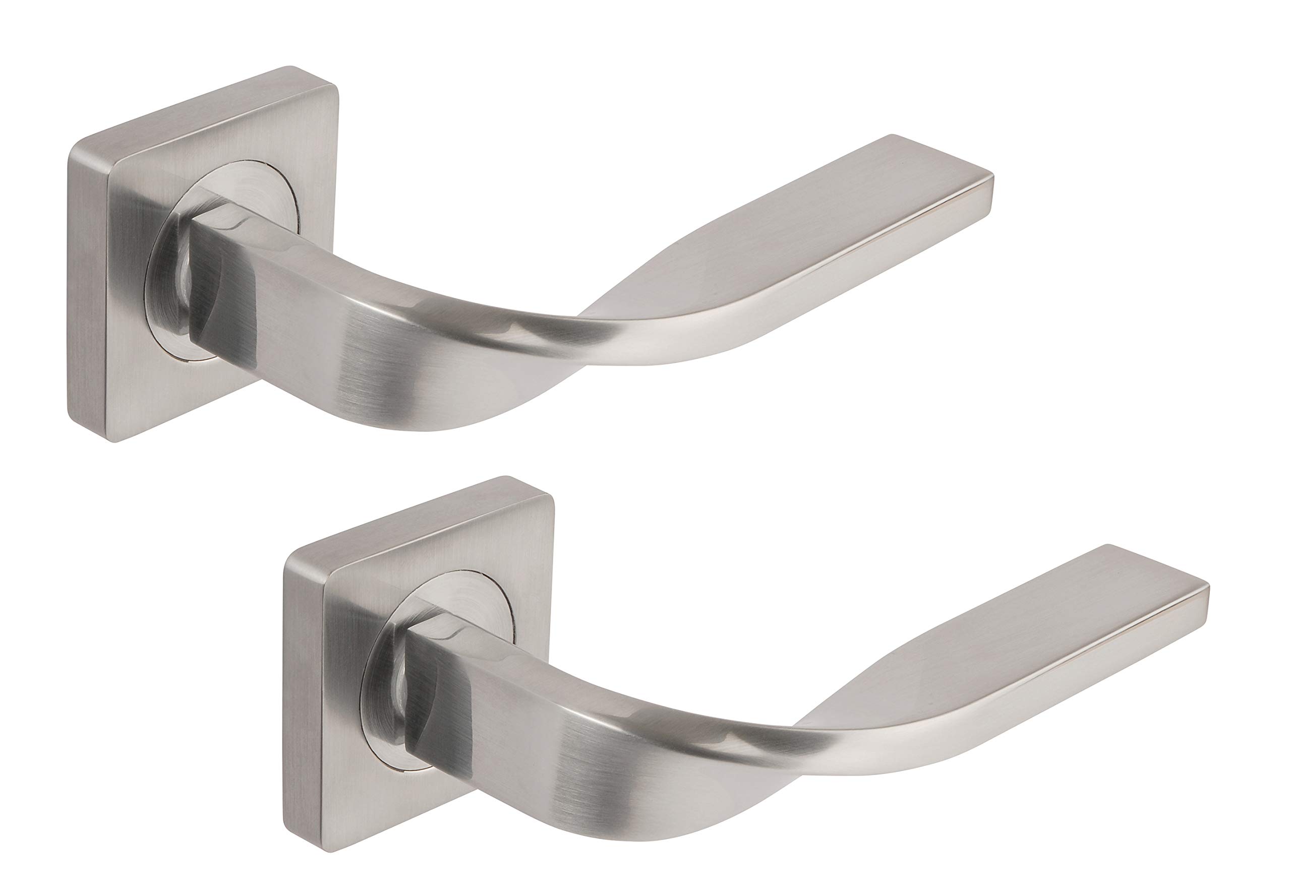 Excel Architectural Satin Chrome Dh3539-Sq Falco Passage Door Handles On Square Rose,