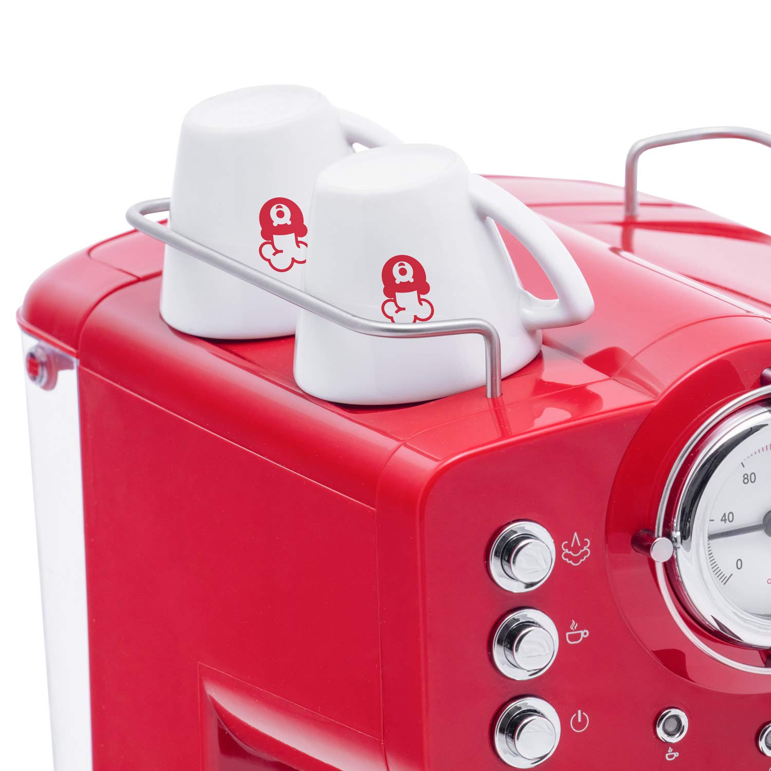 Oursson Macchina da Caffè Espresso Manuale, Cappuccino, Latte, Moka, 15 Bar, 1.25 litri, Rosso