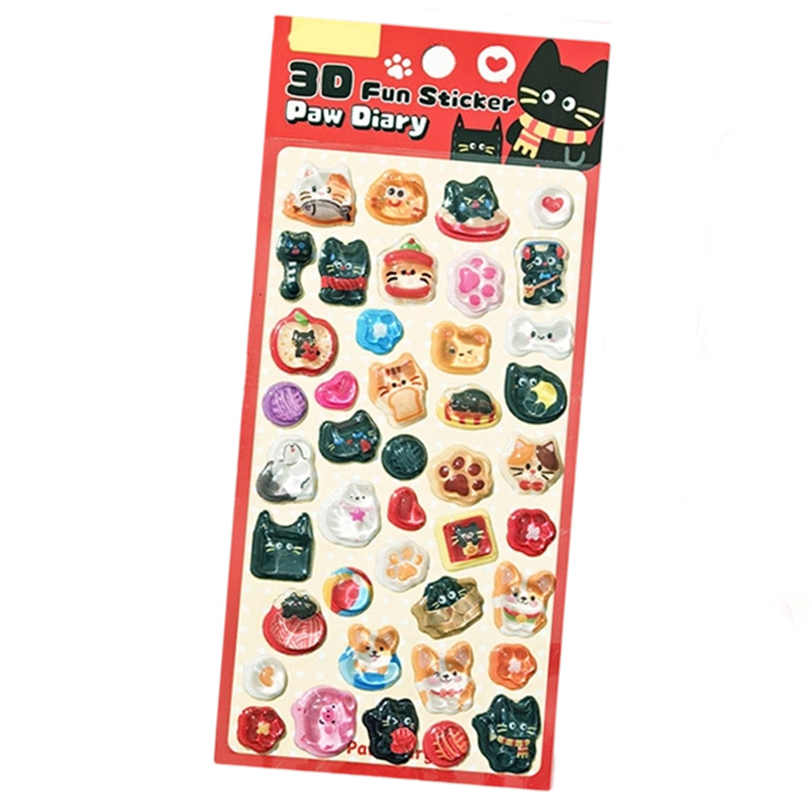 Embossed Animal Sticker Cartoon PET Resin for Scrapbooking Notebook Journal Phone Cover Luggage Kids Rewarding Kids