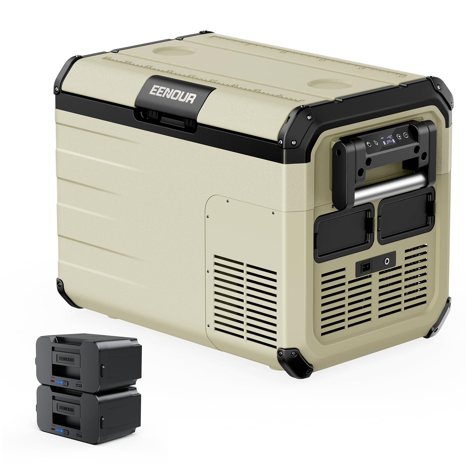 USED ITEM EENOUR 12V Car Refrigerator(37Quart/35L) with 2 Batteries