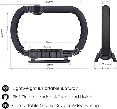 Miniatura 9 de Cámara réflex digital de 3 zapatossin espejocámara de acción estabilizador de teléfono soporte de expansión soporte para cineasta de películas