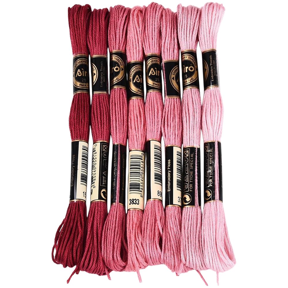 8 Skeins 70 Yards 6 Ply Cross Stitch Floss Colorful Gradient Polyester Embroidery Threads Variegated Friendship Bracelet String Yarn Bulk for Sewing Making Jewelry Needlecraft Knitting DIY