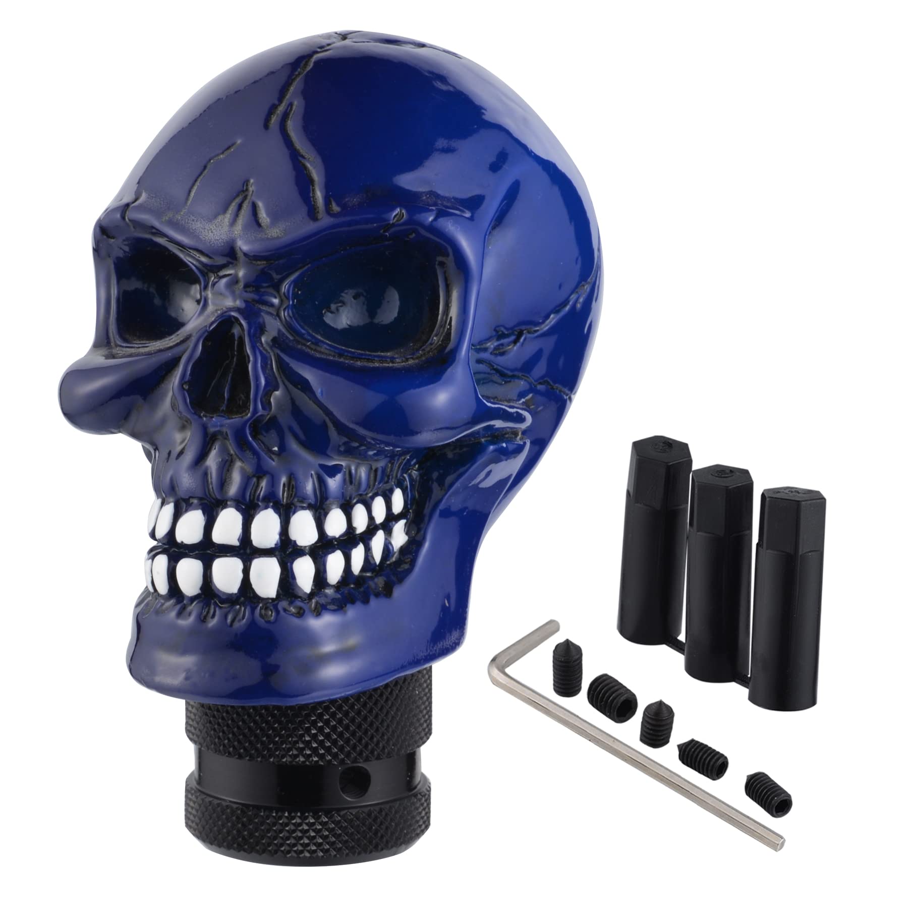 Padaodao Skull Gear Knob Lever Stick Shifter Handle Devil Shift Grip Head Automotive Accessories fit Most Manual Automatic Truck SUV Cars, Blue