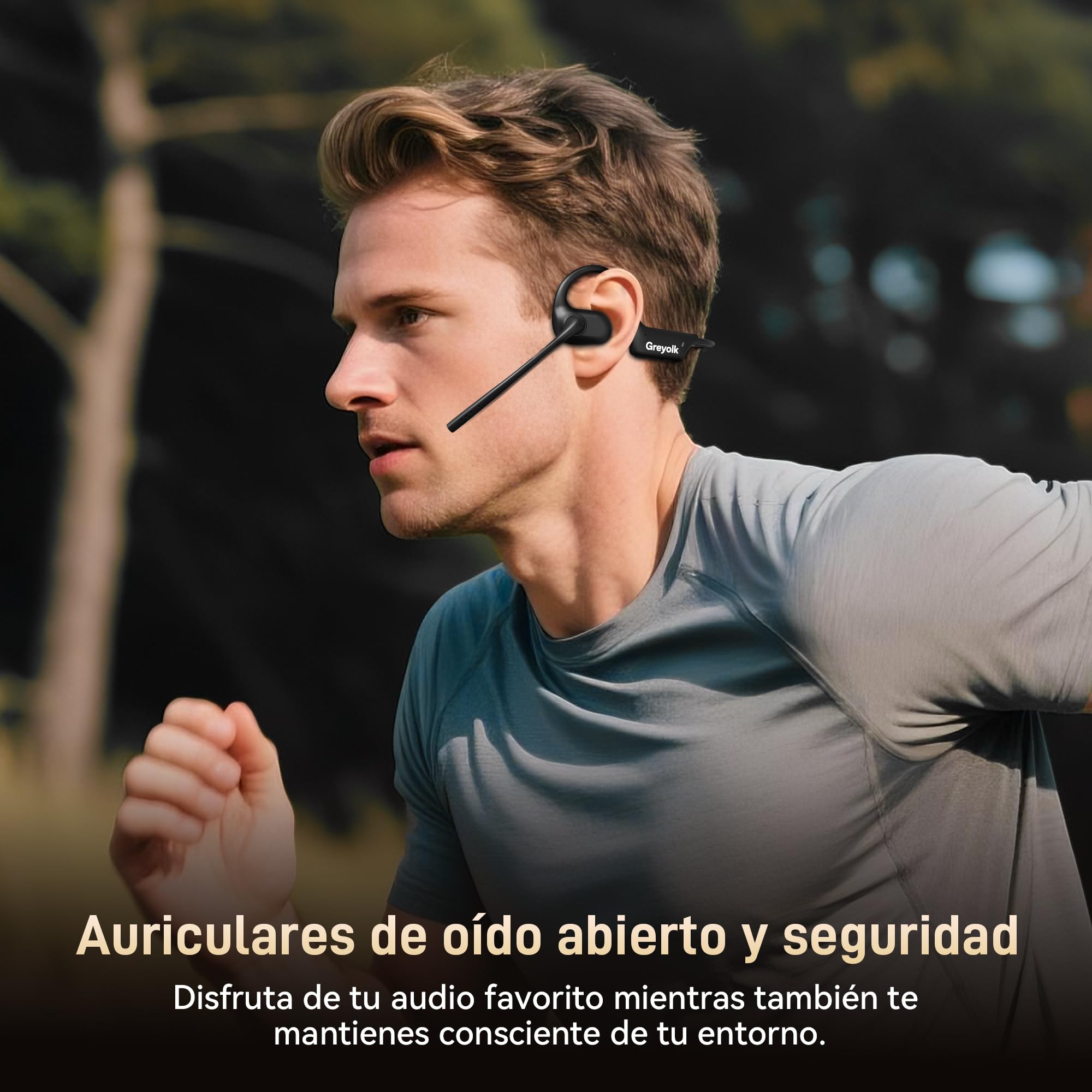 Auriculares Bluetooth con diseño de oreja abierta, micrófono con cancelación de ruido AI, sonido estéreo de alta fidelidad, 32 g, batería de 10 horas, para trabajo, llamadas, reuniones, color