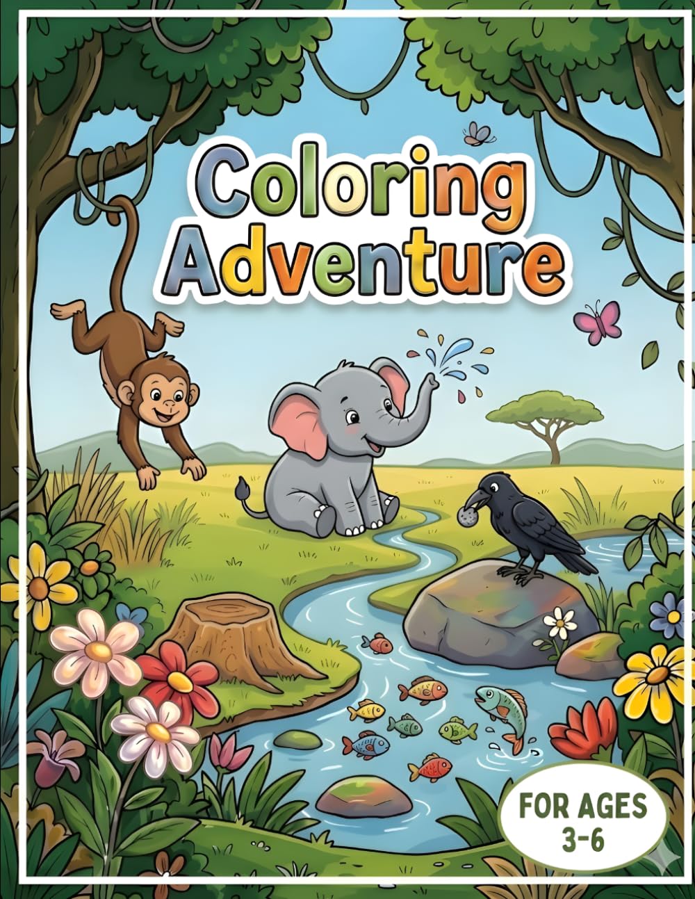 Coloring Adventure: Fun and Easy Cute Animals Coloring Pages for Toddlers and Preschool Kids