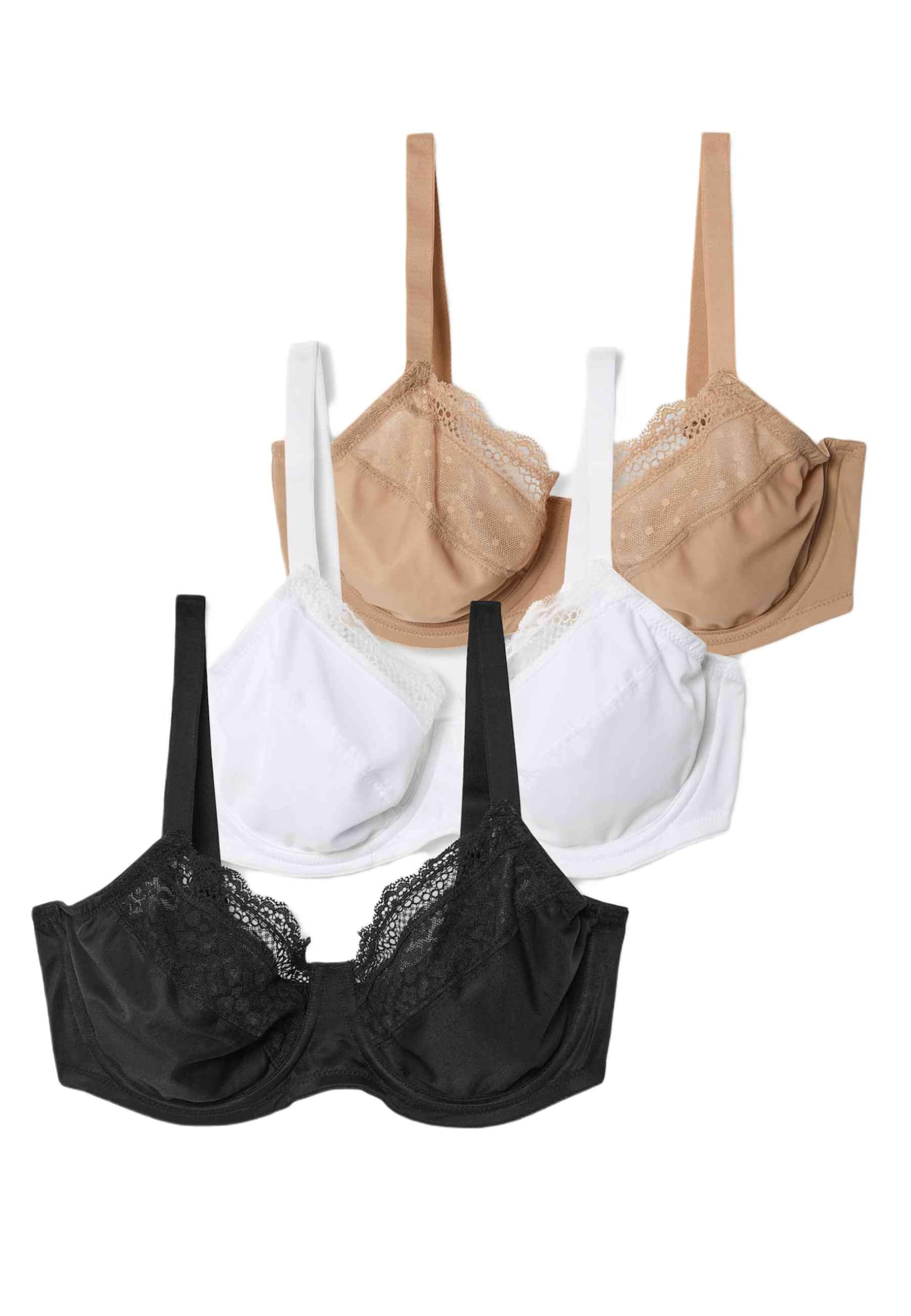 Marks & Spencer Pack de 3 Sujetadores reductores de Copa Completa con Aros para Copas C-H Mujeres