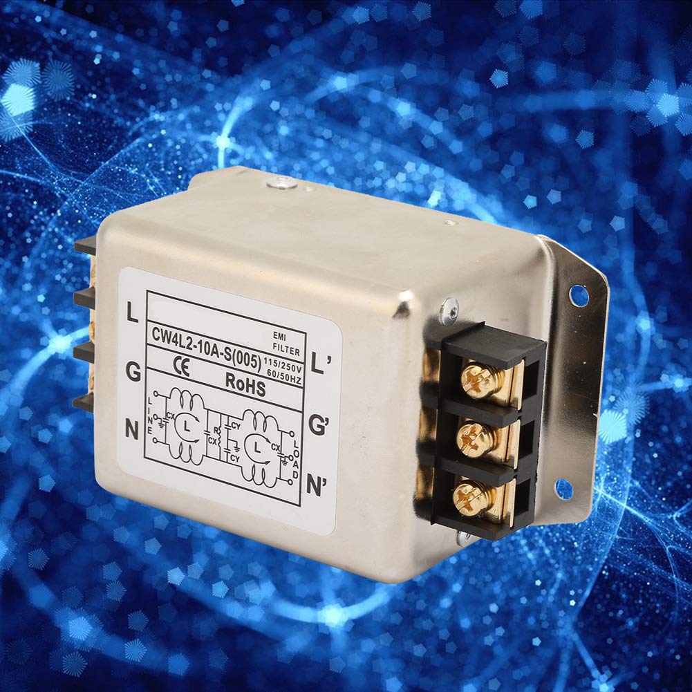 Filtre Secteur 220V,Netzfilter 230V,Filtre Antiparasite,Emi Filter 115V250V 10A 5060Hz Single Dual Pole Monophasé Power Line Emi Filter Terminal
