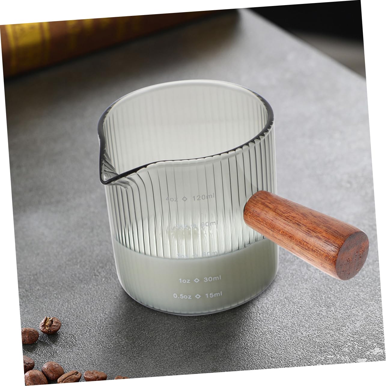 Garneck 8 Pz tazza di latte tazza caffe tazza trasparente Misurino per liquidi tazza crema tazzine da espresso contenitore per la crema del tazza di con design in scala legno