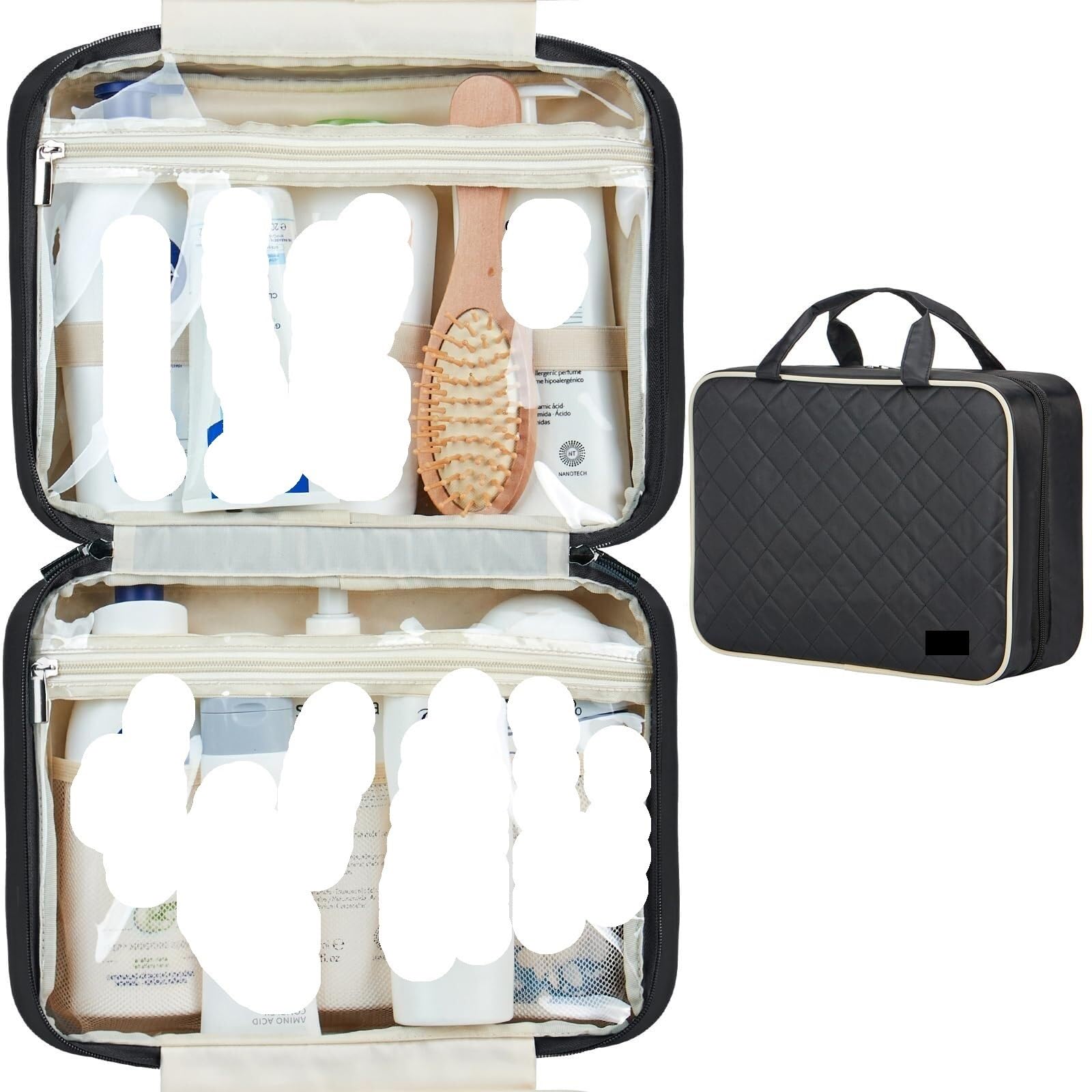 Trousse Maquillage Trousse De Toilette Trousse De Toilette Sac De Voyage avec Crochet Sac Cosmétique Sac De Rangement Cosmétique Femme Pochette Maquillage Femme