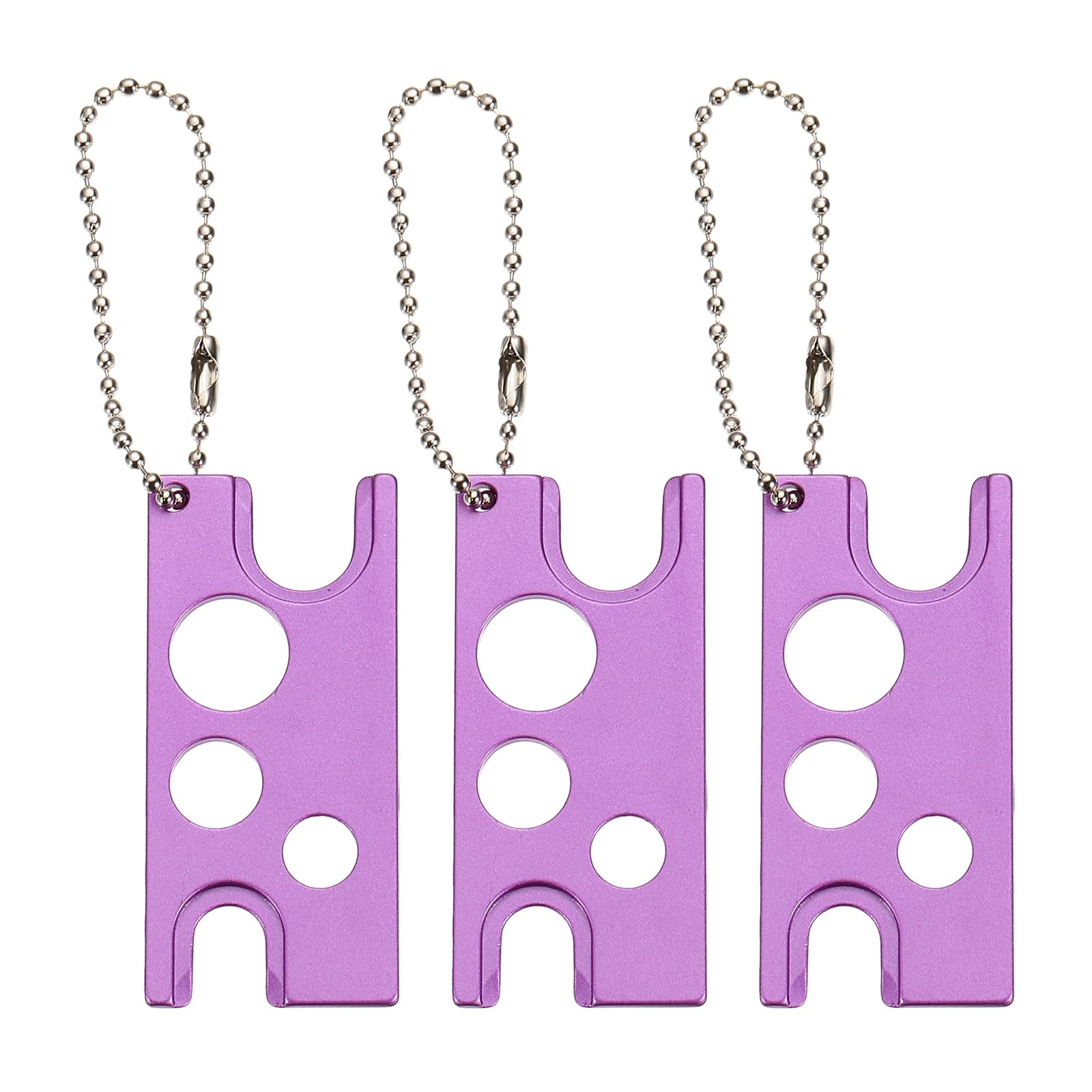 sourcing map 3 Pcs Essential Oil Roller Bottles Openers, Metal Opener Caps Essential Oils Bottle Opener Remover Key Tool Accessory to Roll Balls and Caps for Daily Life, Beauty Salon, Purple