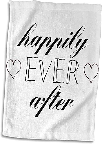 3dRose PS LoveHappily Ever After CorazonesToalla