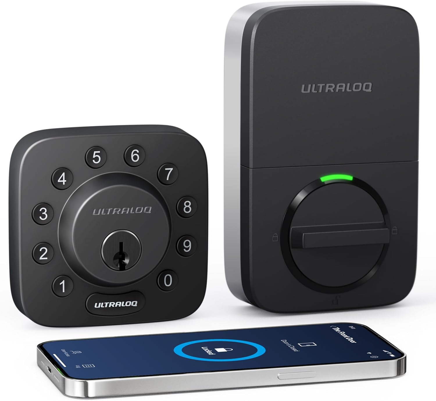 U-Bolt Smart Lock, 5-in-1 Keyless Entry Door Lock with App Control, Keypad Deadbolt, Auto Unlock, Auto Lock, Smart Door Lock, Smart Locks for Front Door, ANSI Grade 1, Black