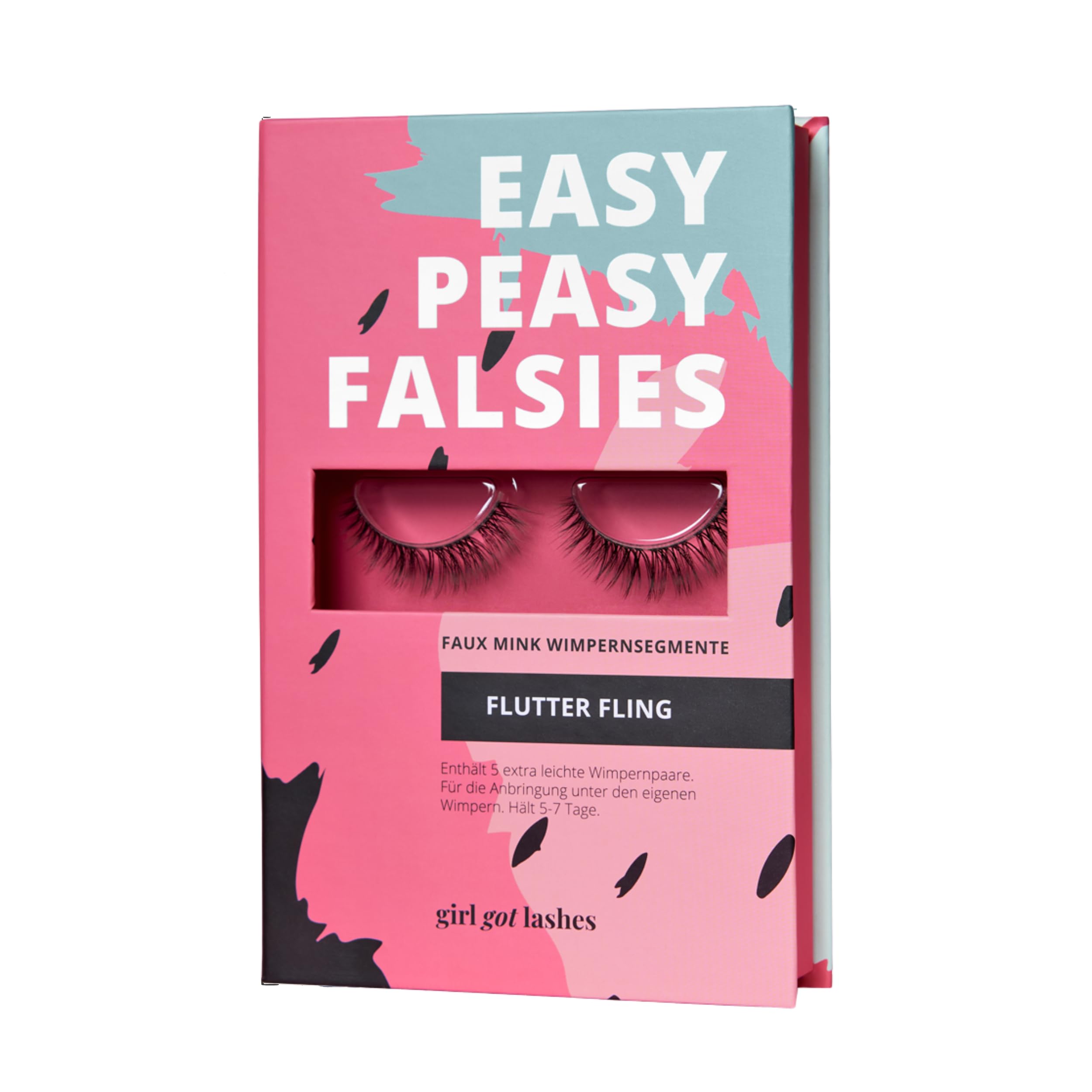 GirlGotLashes Flutter Fling Grandi Scatole Estensioni Ciglia Fatte A Mano per La Casa 5 paia di Ciglia Lashes con 5-7 giorni di tenuta Vegan
