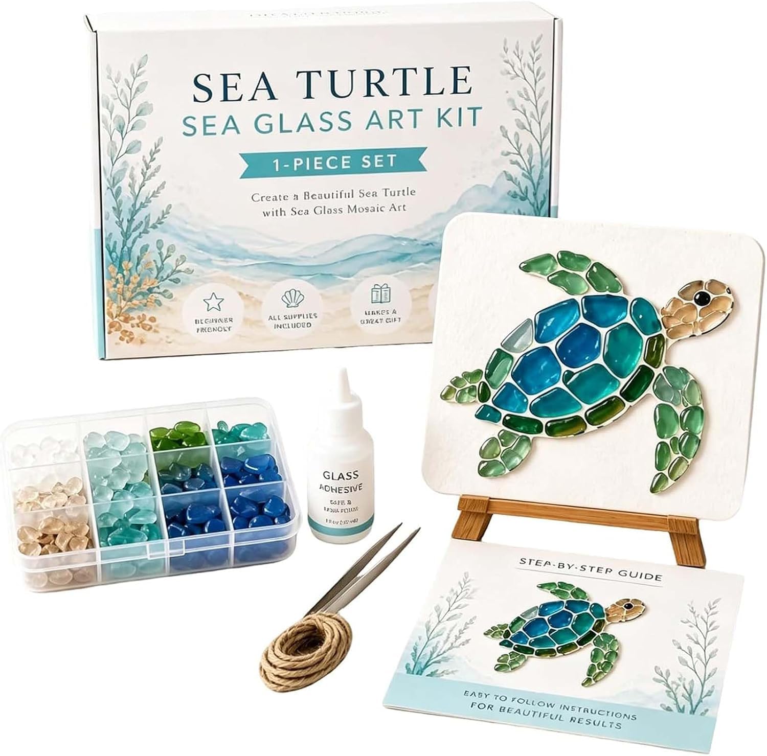 Sea Glass Art Kit, DIY Beach Art Kit, Handmade Painting Animal Decor，A