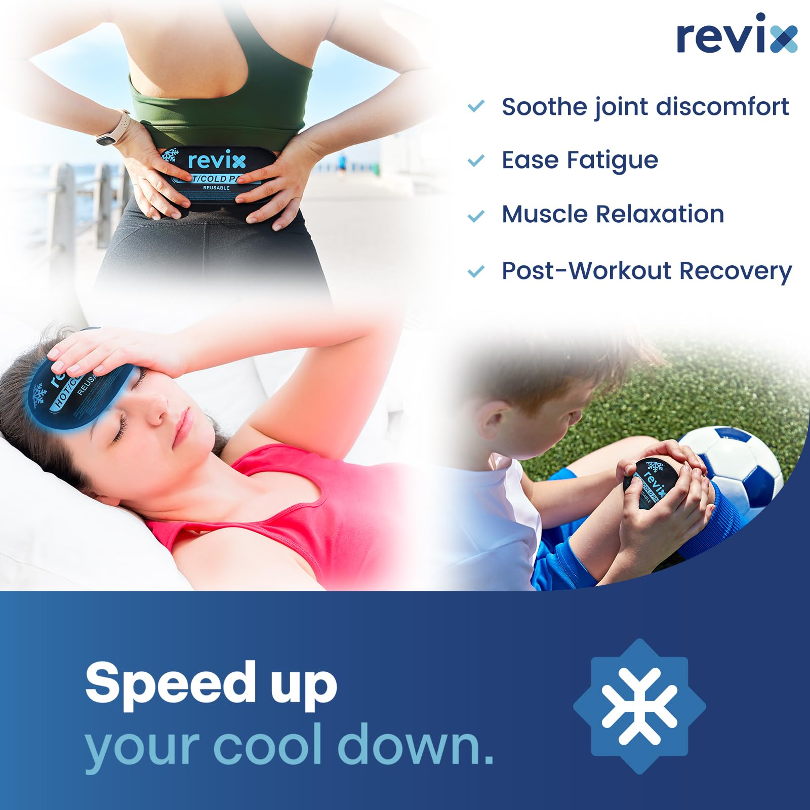 REVIX Ice Packs for Injuries, 5 Pack Hot & Cold Gel for Knee & Back — Amazon image 6
