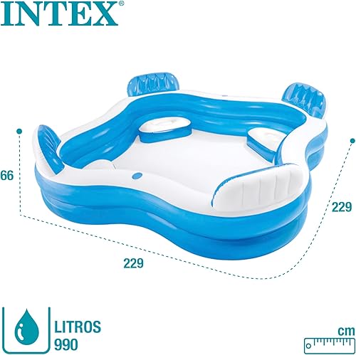 Miniatura 6 de Piscina inflable familiar Intex de 90 x 90 x 26 pulgadas para edades de 3 años a más
