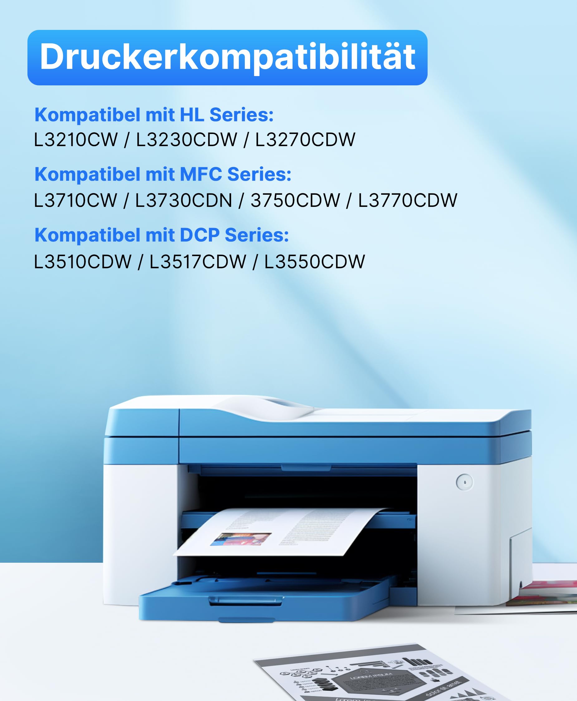 TN-243CMYK TN247 - Toner compatibile con Brother TN 247 TN243 per Brother MFC L3750CDW DCP-L3550CDW MFC-L3770CDW HL-L3210CW HL-L3230CDW MFC-L3730CW (nero, ciano, giallo, magenta, confezione da