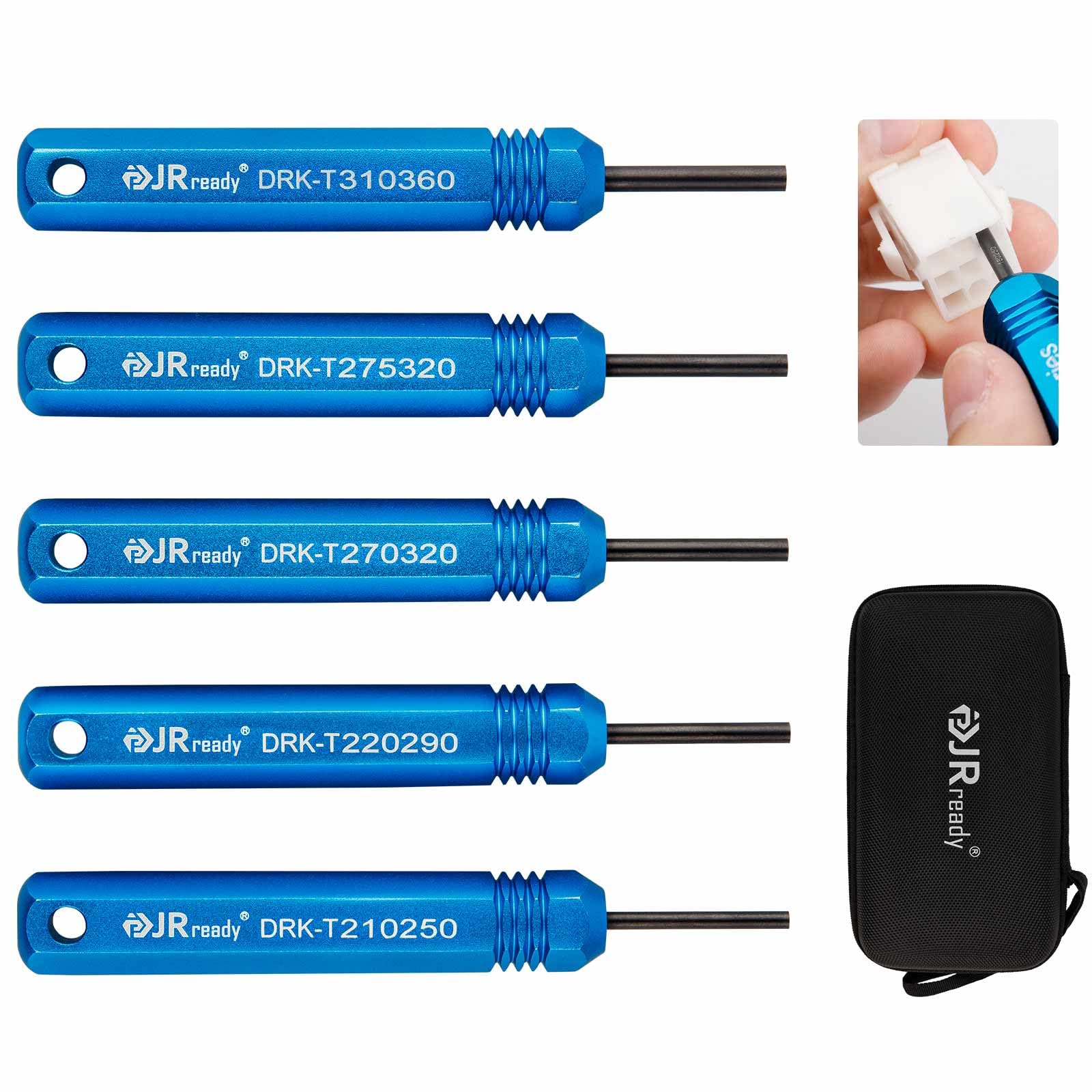 JRready ST5228 Kit di Attrezzi per Estrattori per Autoveicoli Set 5 Pezzi per Commerciale AMP .062', Standard Molex .062', .093' e 8980, Connettori Serie AMP MATE-N-LOK per Molex 3.68 Terminali Serie