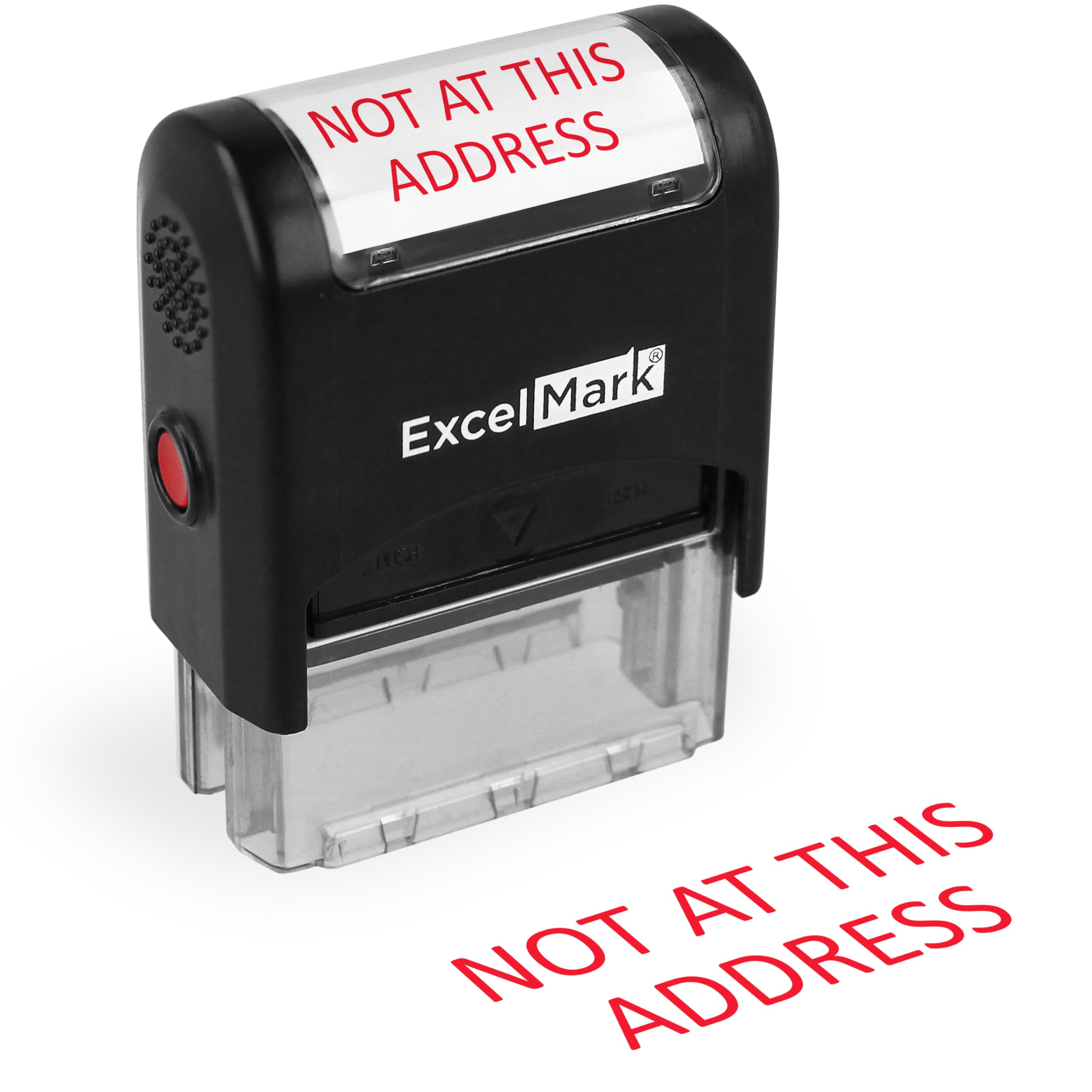 ExcelMark NOT at This Address Self Inking Rubber Stamp - Red Ink (A1539)