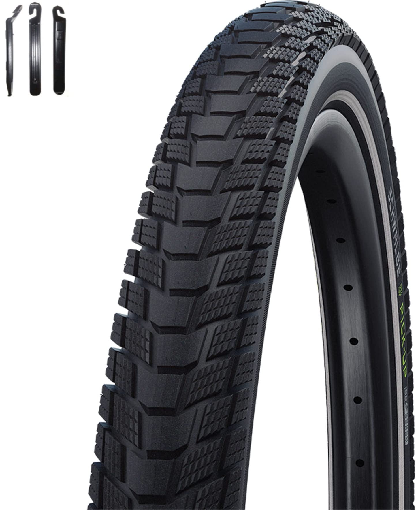 1 x Schwalbe Fahrradreifen Draht Pick Up Performance Schwarz mit Reflex 55-406 (20 x 2.15) inkl. Reifenheber