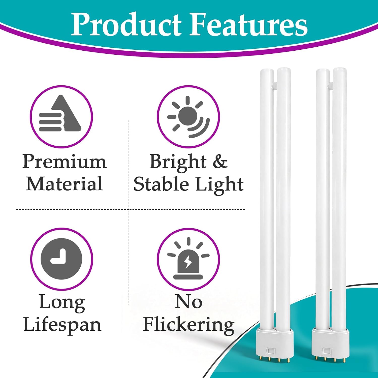 4 Pcs PL24-C 24W Replacement Bulb Compatible with OttLite | Fits B24553 & T40J34 Desk Lamps, 2G11 Base, 5500K Natural Daylight