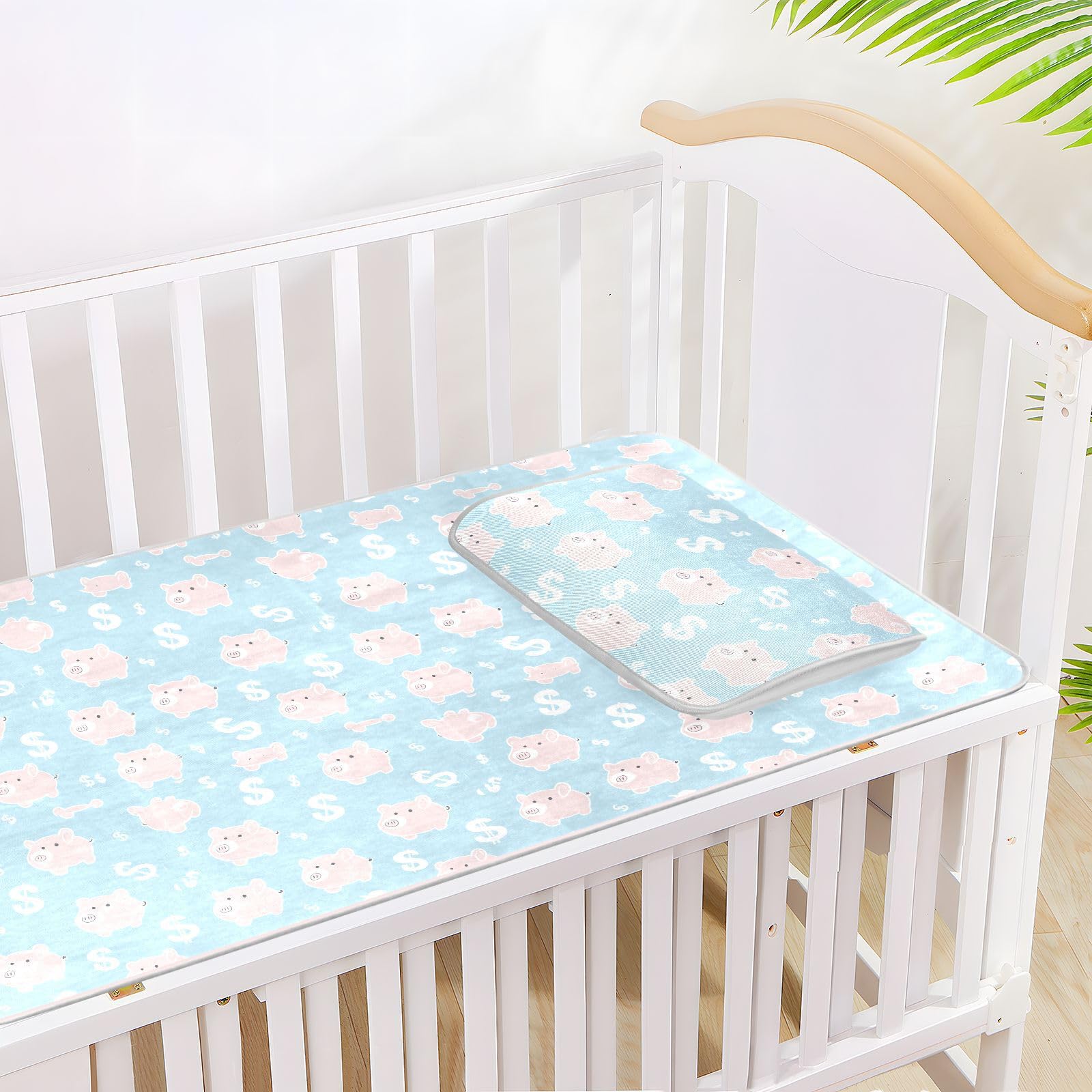 Surmatelas rafraîchissant pour bébé 71,1 x 132,1 cm, coussinets lavables pour bébé et enfant