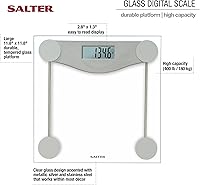 Vista 5 de Salter Glass - Báscula digital de baño, primera báscula de baño digital para peso corporal en la serie E-Tech, transparente