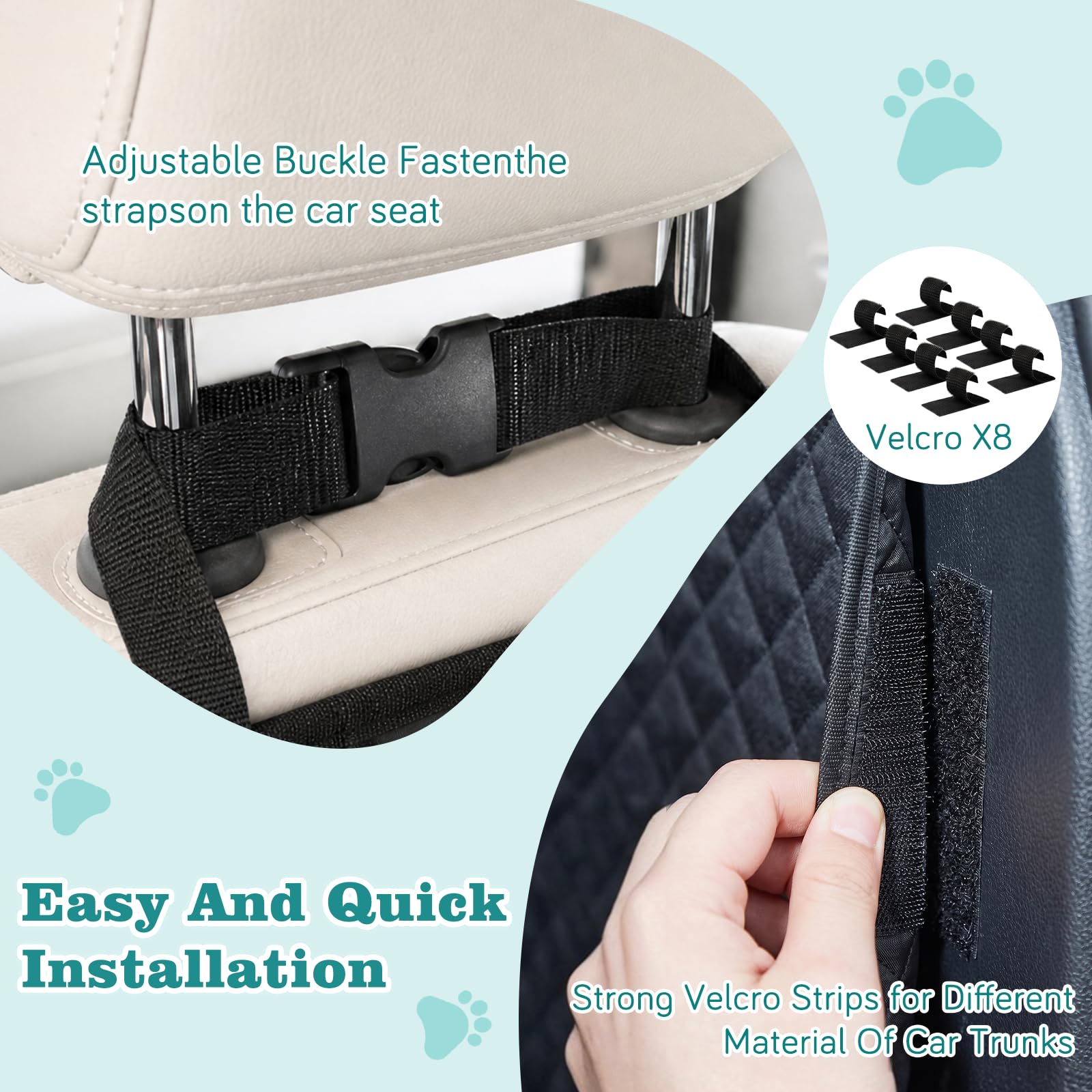 Protector Maletero Coche Perros, Funda Maletero Coche Perros Impermeable y Antideslizante, Cubre Maletero con Protector de Parachoques, Manta Perro Coche Maletero SUV Universal (185x105 cm)