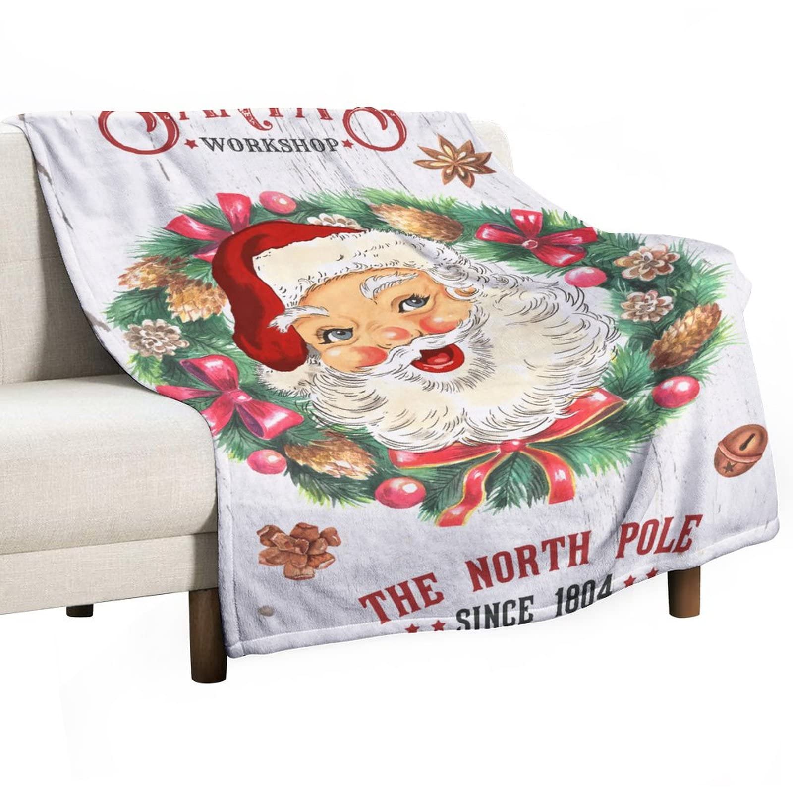 Couvertures en flanelle Santa's Workshop pour stopper le froid en hiver