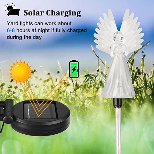 Miniatura 2 de YHGSEE Luz solar de ángel para exteriores, luces LED que cambian de color, luces de camino de paisaje, regalos para inauguración de la casa, mamá,