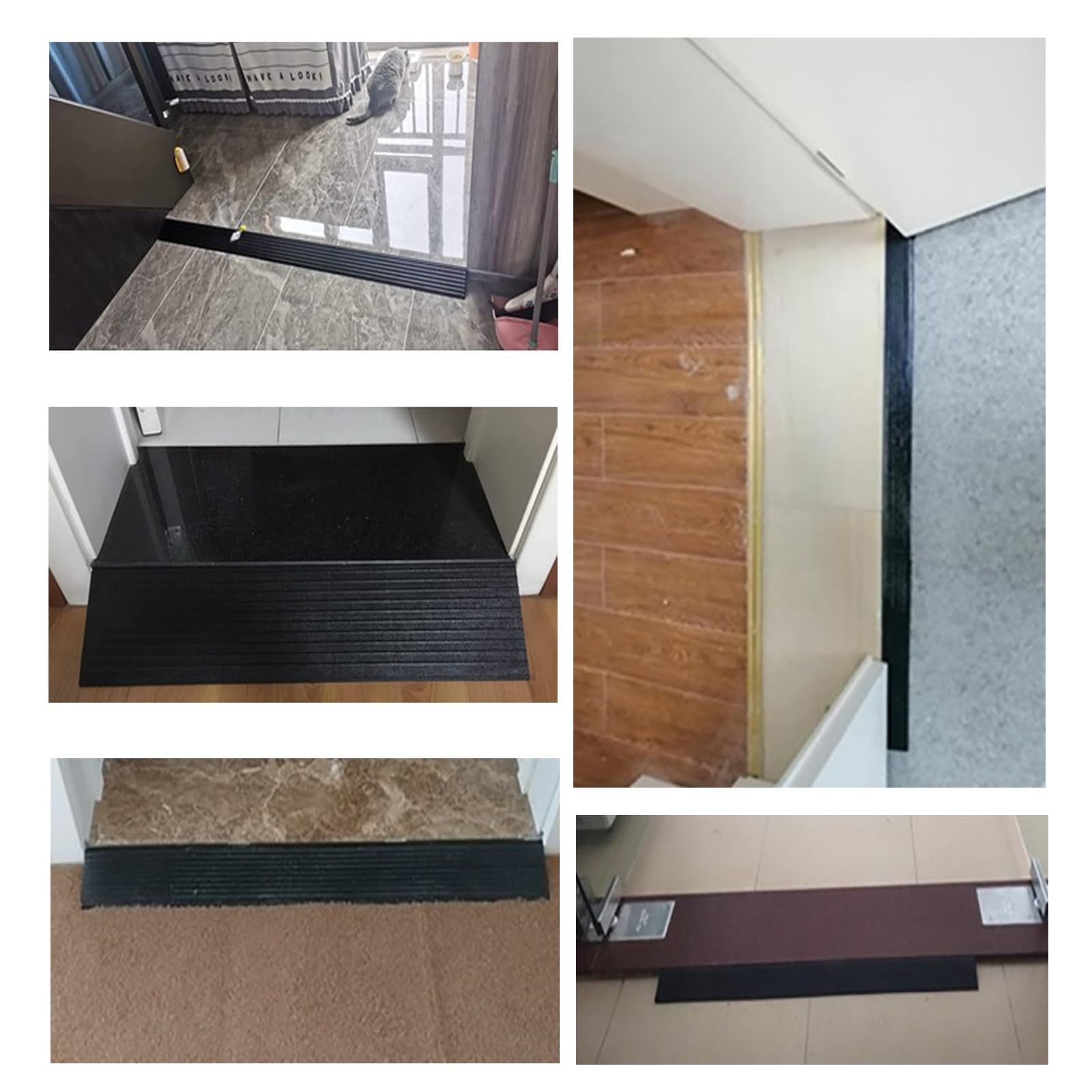 Rampa Portátil Antideslizante para Umbrales De Silla De Ruedas (desnivel De 2 A 7 Cm); Rampa De Acceso Ligera para Puertas, Baños, Garajes Y Supermercados; Uso En Svart 100x12x5.5cm