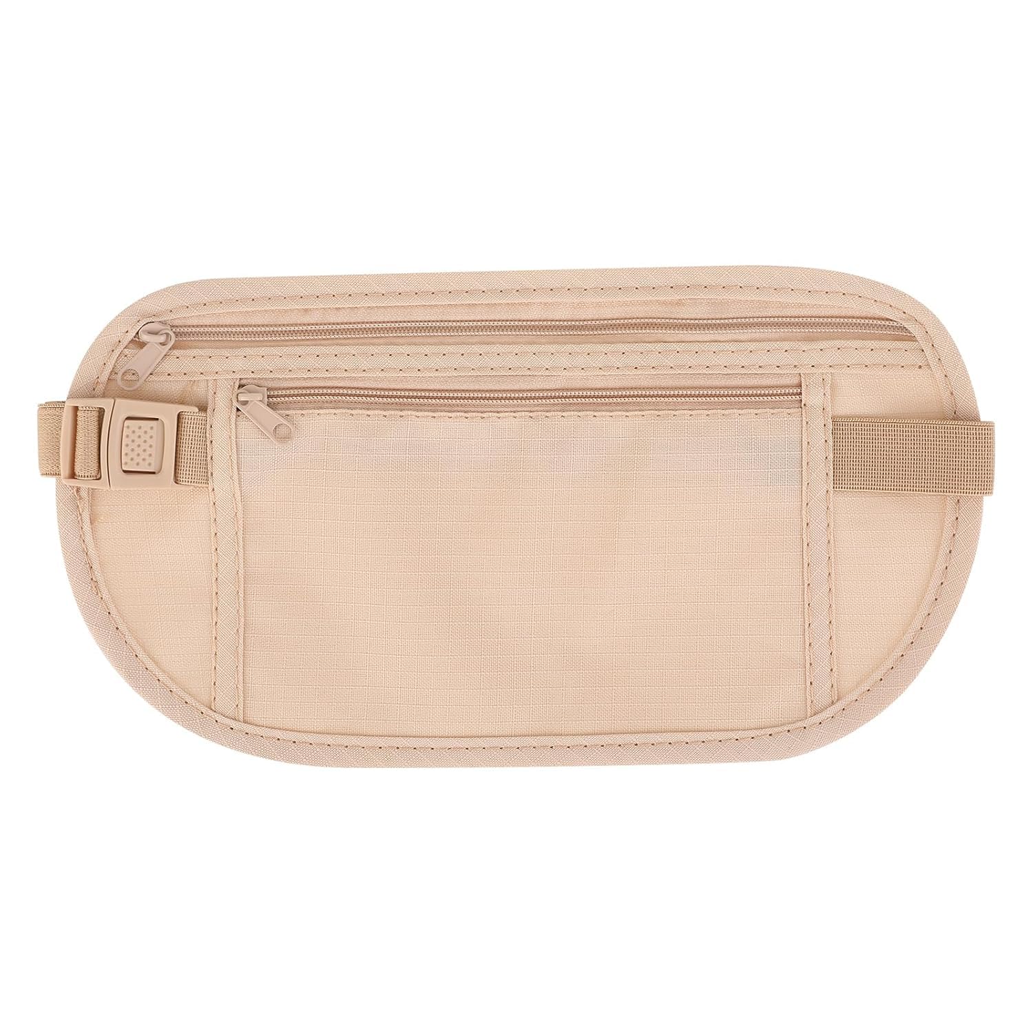 Secure Money Belt - Anti-Theft Travel Bag, Hidden Pouch Under Clothes, RFID Blocking Passport Holder Waist Wallet (Khaki)-image-41