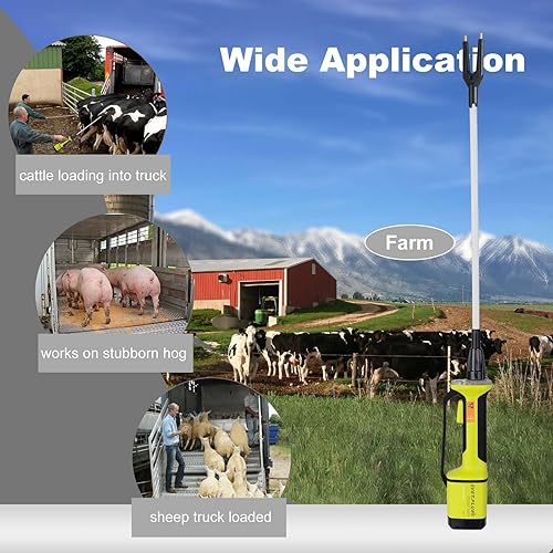 Vista 14 de VETPLUS - Prod de ganado impermeable, recargable con antorcha LED para ganado, vaca, cerdo, cabra y oveja, animal equipado con eje flexible de 23