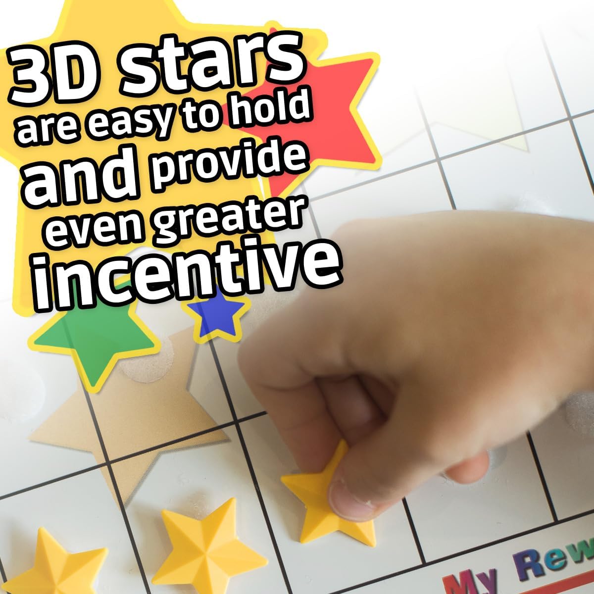 Kenson Kids I Can Do It Reward and Responsibility Chart Task Bundle, Dry Erase Incentive Chart with 65 Tasks, 8 Blanks & 3D Stars- Weekly Magnetic Chore, Behavior, Star Chart for Kids Ages 3-10 image 2