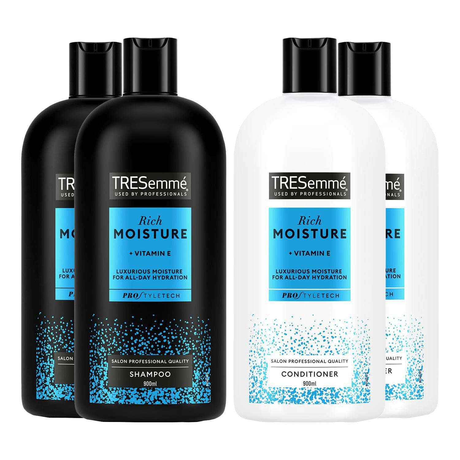 TRESemmé Luxurious Moisture Shampoo & Conditioner Sets, 900ml 2 Pack Hydrating Formula with Vitamin E for Silky, Moisture-Balanced and Shine-Restoring Salon-Healthy Deep Conditioning Hair Treatment