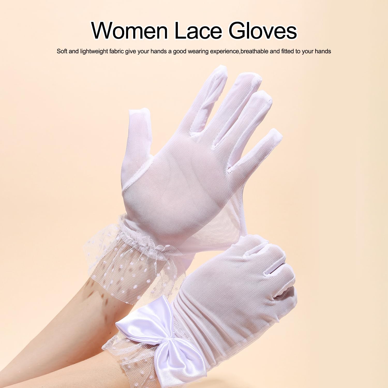 Lace Gloves Women Tea Party Elegant Short Vintage Summer Glove for Dressy Women Wedding Party - Image 5