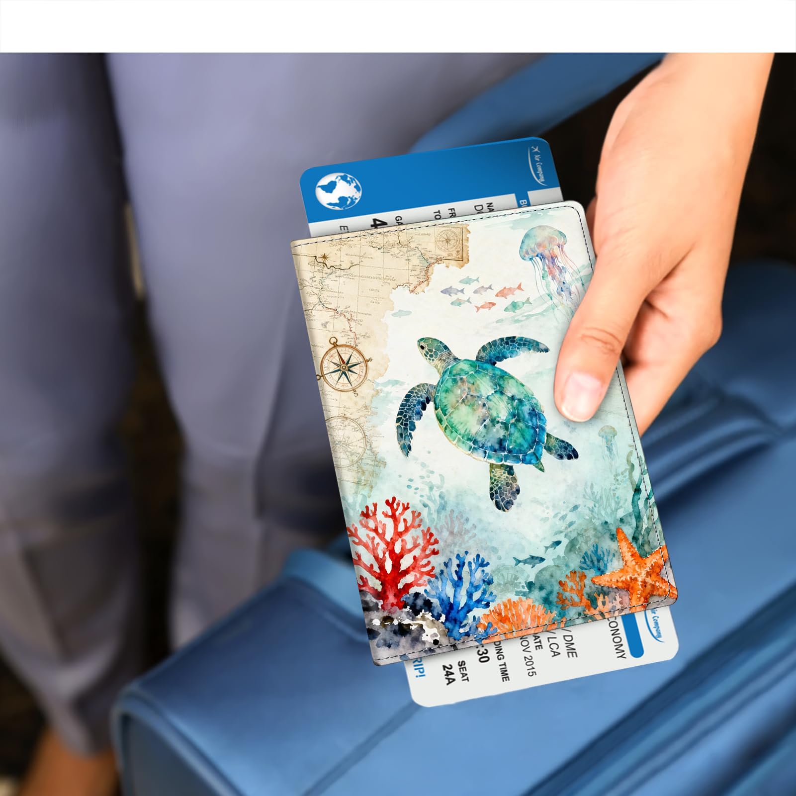 FINTIE Etui na paszport i szczepionkę - etui na paszport Premium z ekoskóry, organizer podróżny z blokadą RFID na karty kredytowe, dowód osobowy, dokumenty podróżne, dla kobiet i mężczyzn,, 15*11*1.2