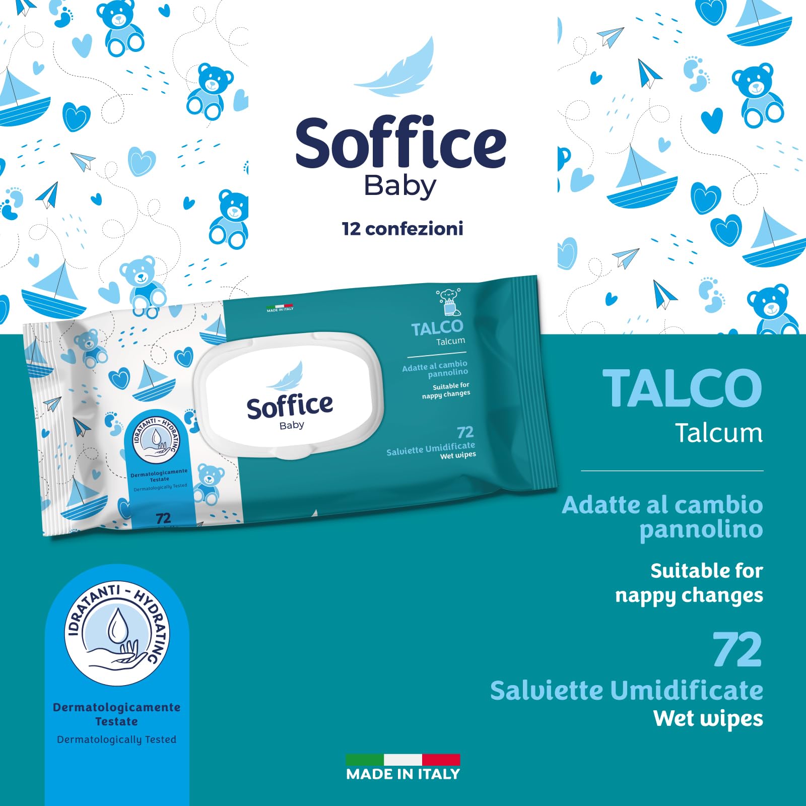 Salviette Umidificate Neonati Soffice Baby Argan - 12 Confezioni Da 72 Pezzi (864 Totali) - Foto 6