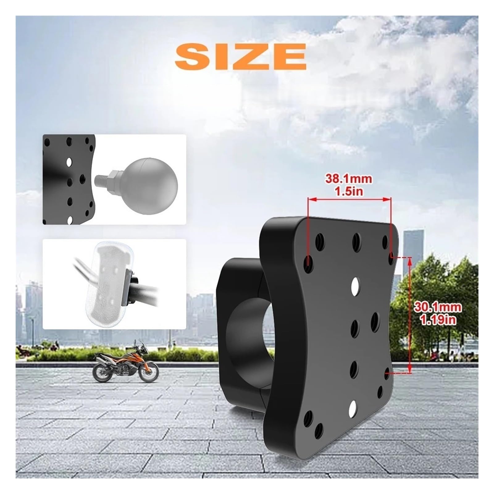 Supporto per navigazione per moto Supporto universale per staffa di navigazione GPS per manubrio da 22 mm per BMW, ecc