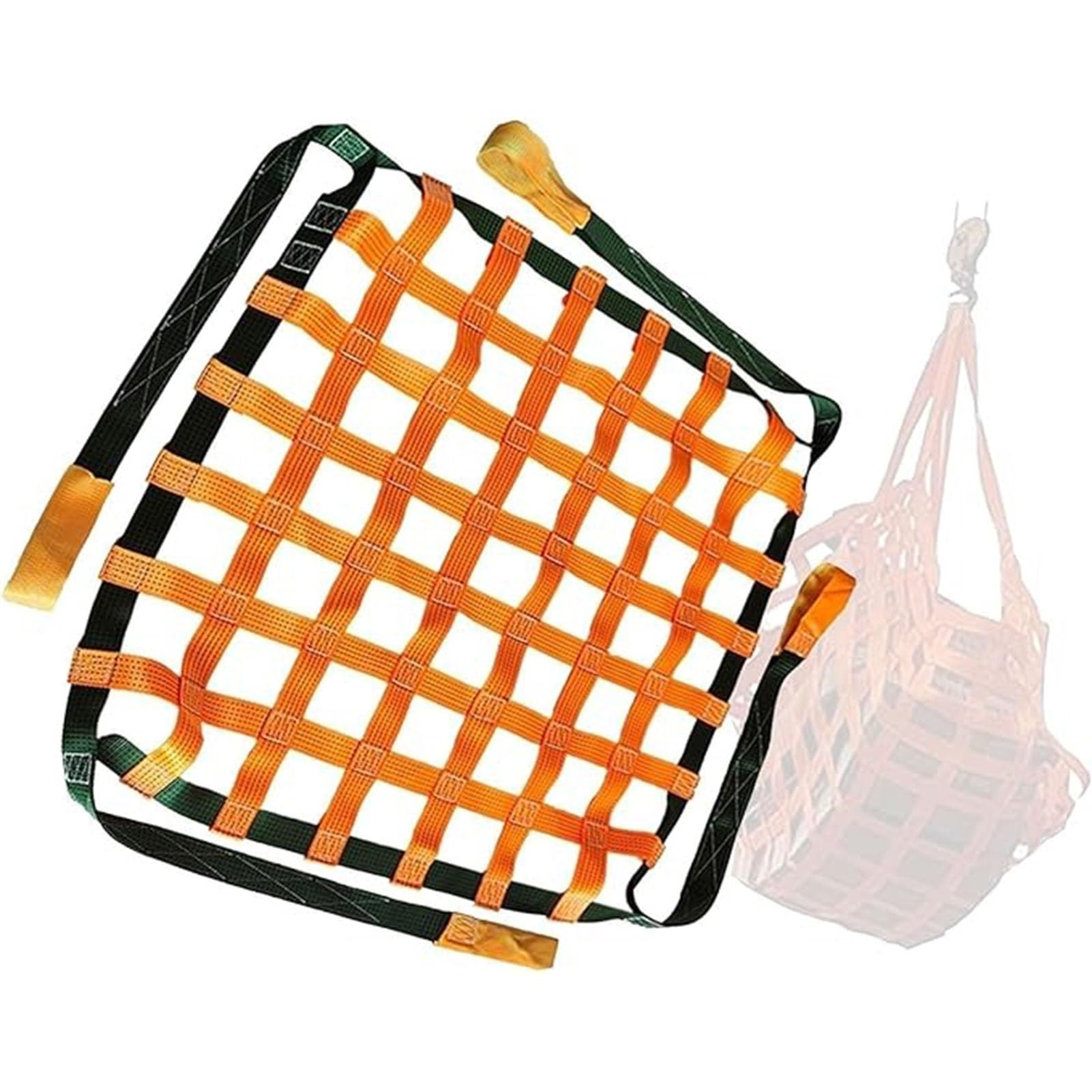 WQPMNYG Hoisting Lifting Nets,Durable Lifting Net for Hoist - Heavy-Duty Nylon Sling, 1x1M Mesh 10cm, 2T Load Capacity, Safety Lifting Straps for Material Handling & Luggage Transport