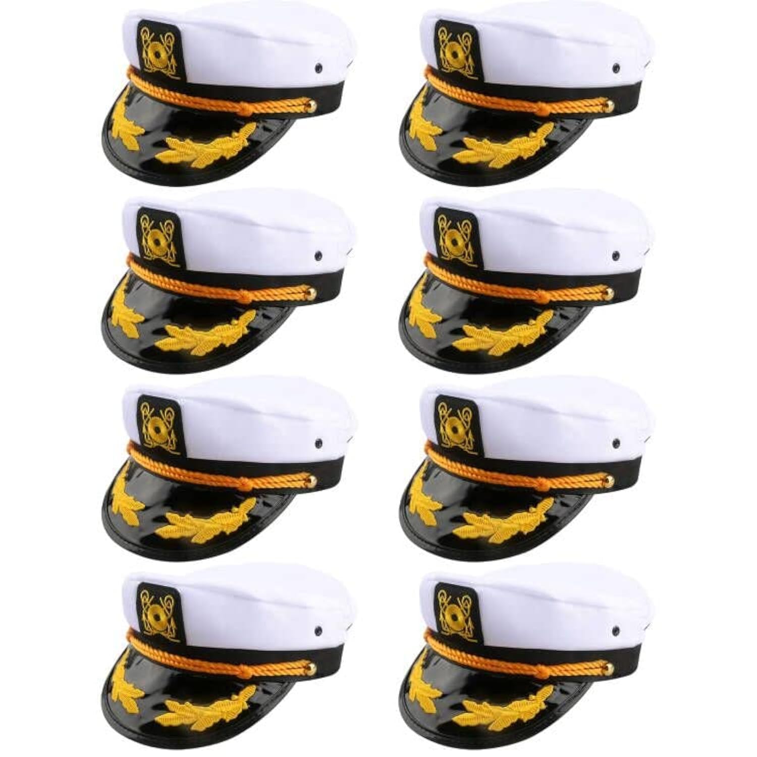SGBETTER Pack Captain Hats Adjustable White Sailors Navy Caps