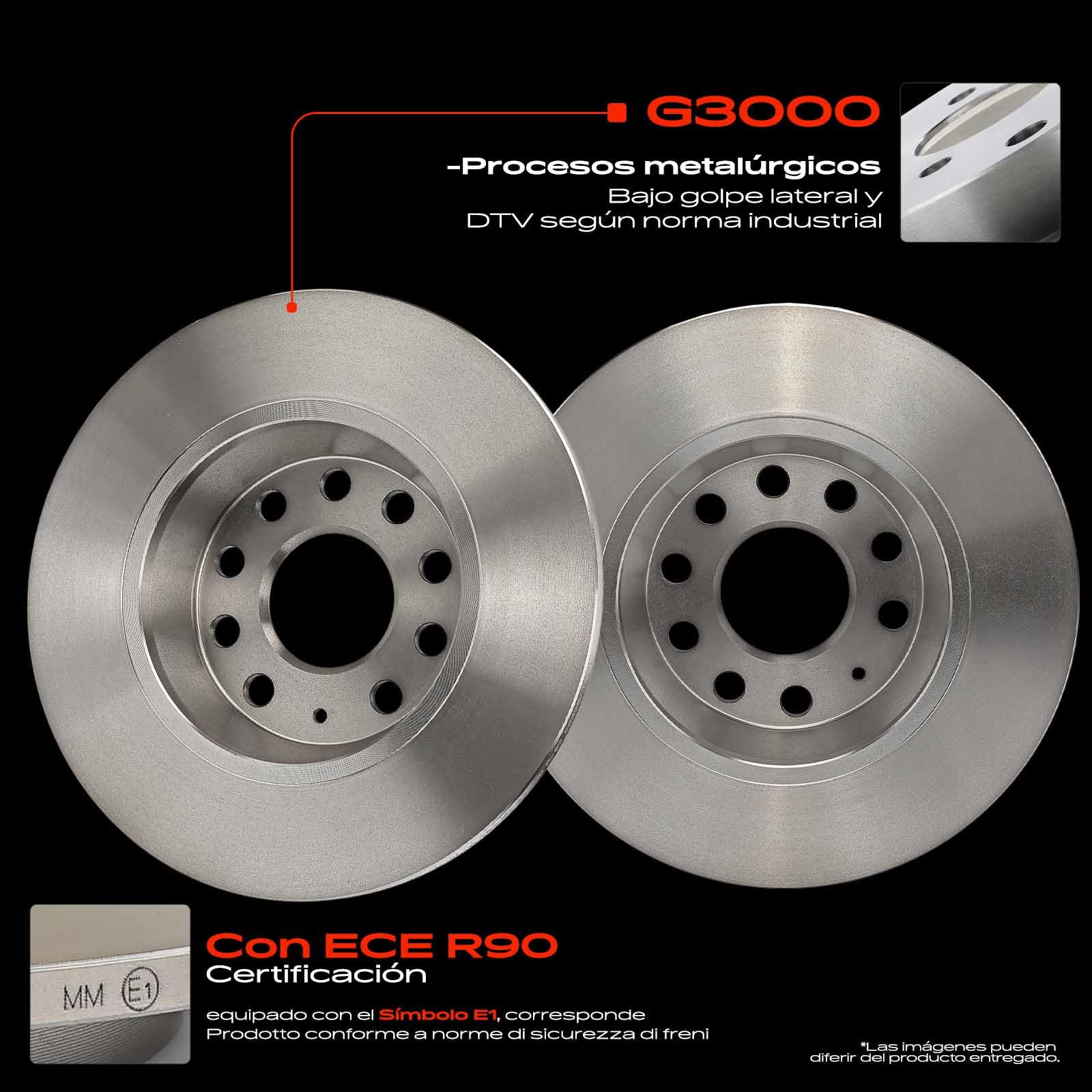 Frankberg 2 discos de freno de Ø282 mm + 4 pastillas de freno | 3CD615601; Compatible con: Altea XL 5P5 5P8, T.o.u.r.a.n 1T1 1T2, CC 358, Golf Plus 521 5M1, O.c.t.a.v.i.a II 1Z3