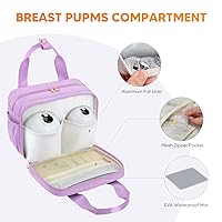 Vista 6 de Bolsa enfriadora de leche materna PIIOSER con paquete de hielo, compatible con sacaleches portátiles y accesorios - Estuche portátil para bombas