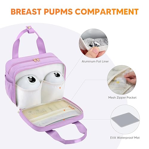Miniatura 6 de Bolsa enfriadora de leche materna PIIOSER con paquete de hielo, compatible con sacaleches portátiles y accesorios - Estuche portátil para bombas de