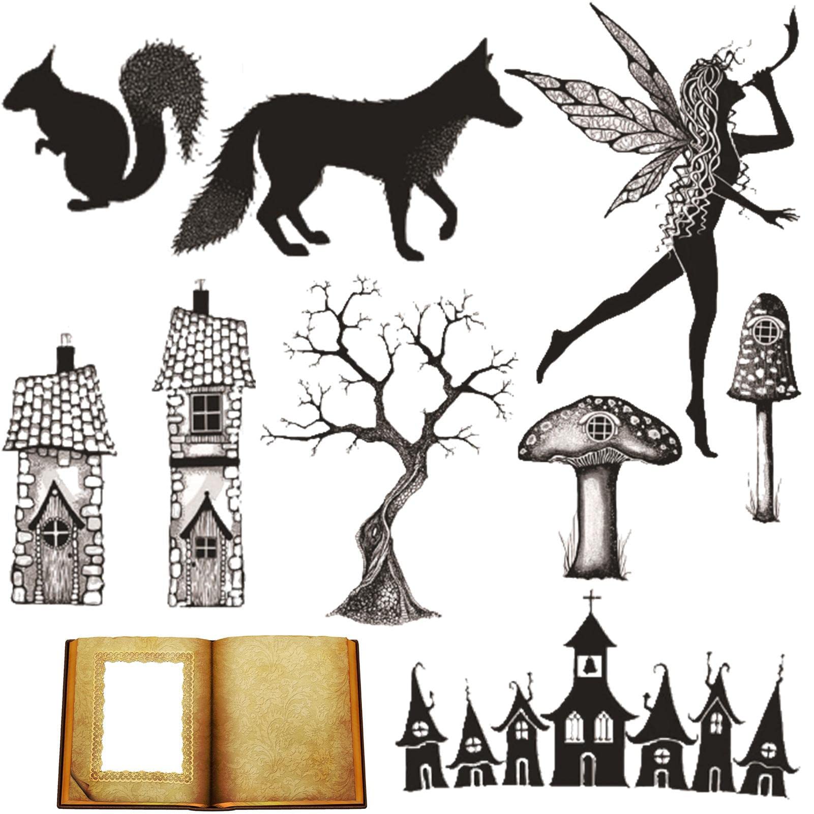 Imtrub Clear Stamps for Card Making, Scrapbook Stamps, Background Reusable Transparent Stamps Clear Stamp Seal for Card Making Decoration Scrapbooking Embossing Album Decor Craft