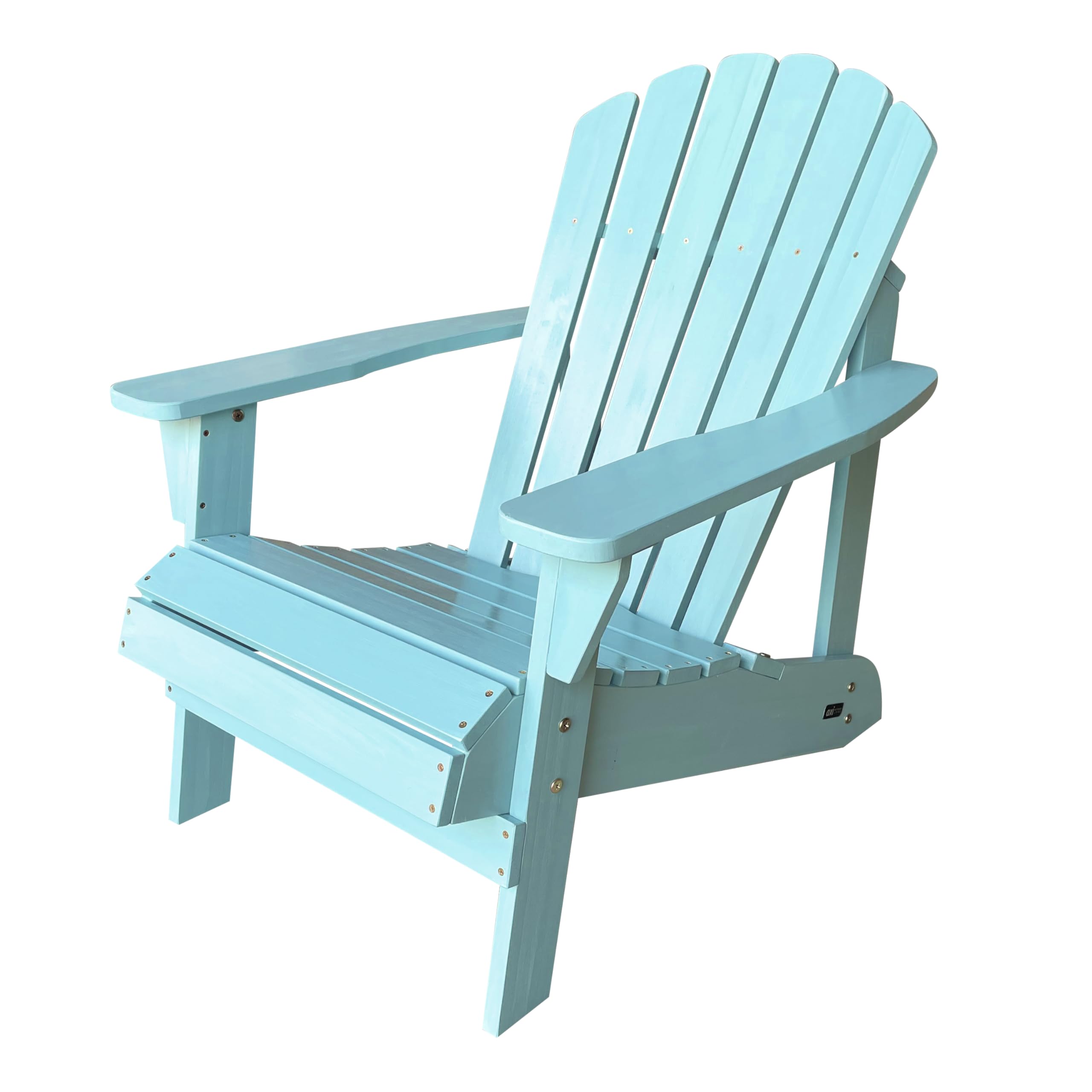 AXI Carmen Adirondackstuhl aus Holz in Pastellblau | Gartenstuhl/Loungestuhl/Adirondack Stuhl/Chair aus Holz für 1 Person mit Armlehnen & hoher Rückenlehne | 90,5 x 78,4 x 93 cm