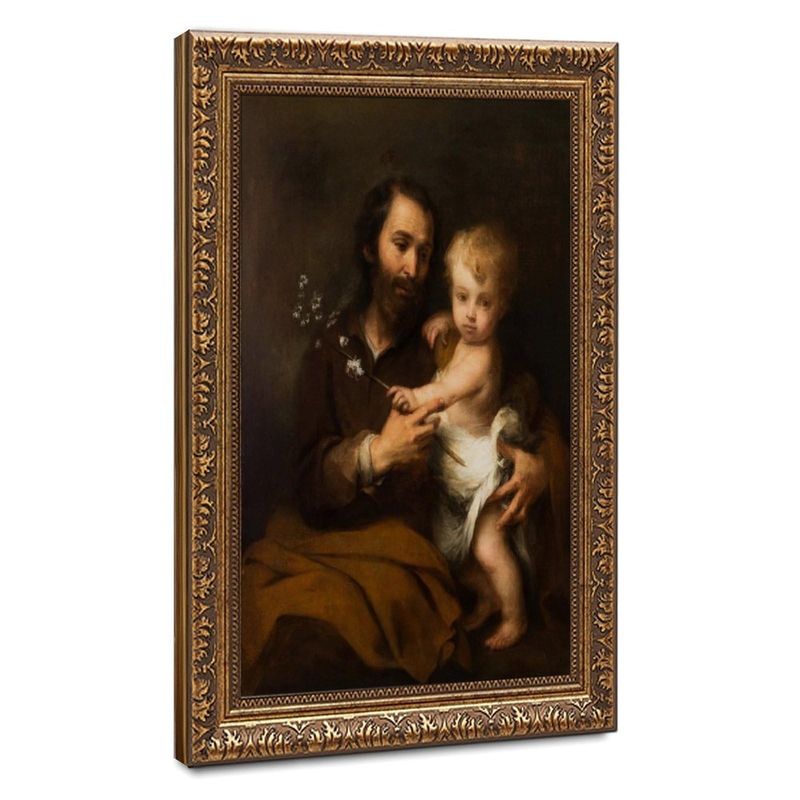 Toile de Saint Joseph et Jésus cadre suspendu premium - 8