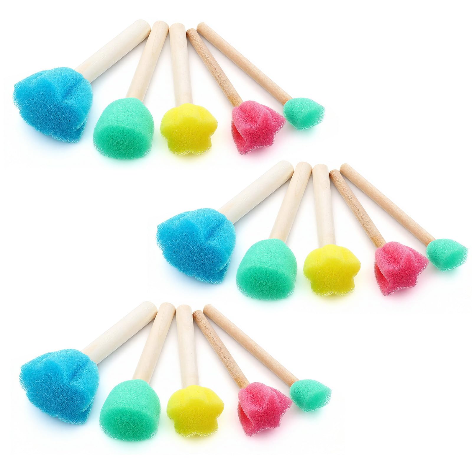 View 1 of 15 PCS Sponge Paint Brushes for Crafts, Foam Paint Brushes for Art Painting