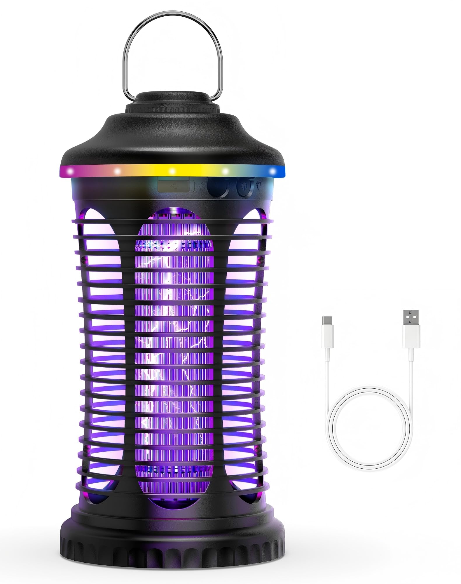 Regevo Elektrischer Insektenvernichter 1000V 4W mit UV-Licht Mückenlampe & Reinigungsbürste - Effektiver Mücken- und Fliegenschutz für Innenbereich: Schlafzimmer, Küche