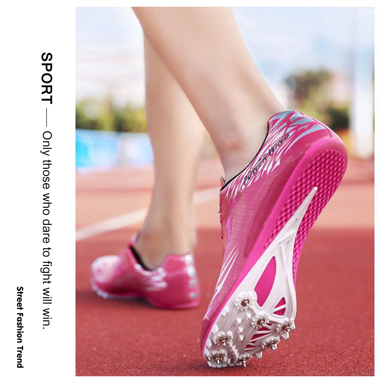 LZQpearl Zapatillas De Atletismo para Hombres Y Mujeres, Zapatillas con Pinchos para Correr Compatibles con 7 Clavos, Zapatillas De Atletismo Unisex para Salto Alto Y Largo Sprint